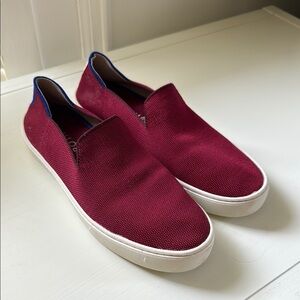 Rothy's Red and White Slip-Ons sneakers